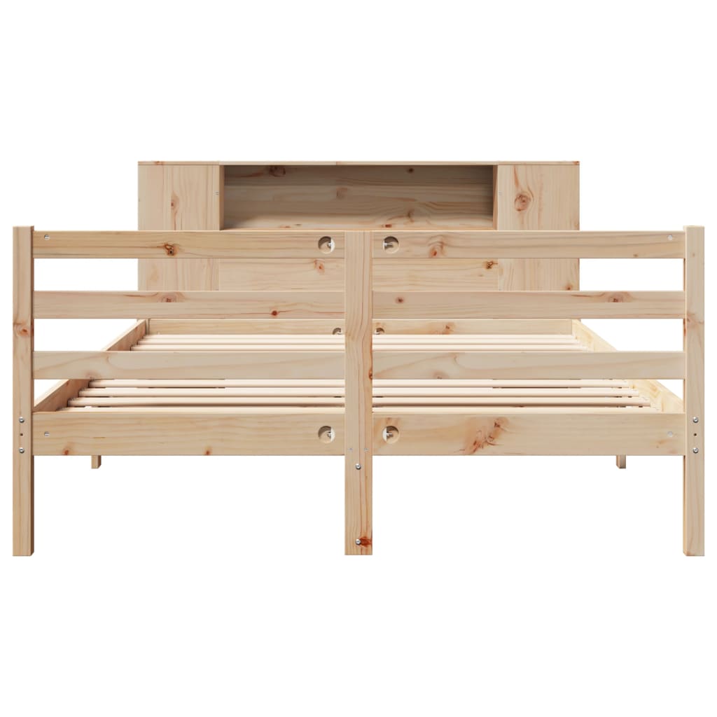 Bookcase Bed without Mattress 160x200 cm Solid Wood Pine
