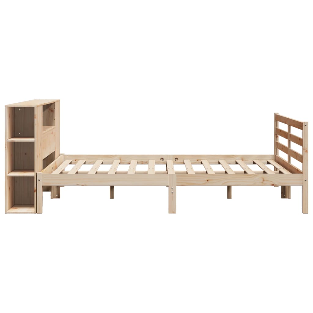 Bookcase Bed without Mattress 200x200 cm Solid Wood Pine
