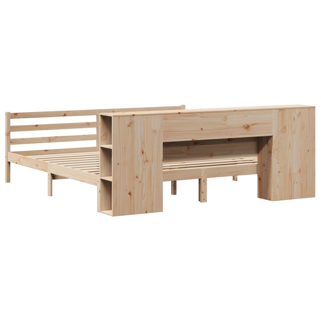 Bookcase Bed without Mattress 200x200 cm Solid Wood Pine