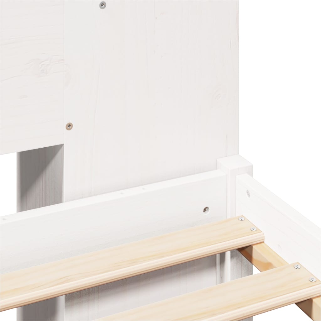 Bookcase Bed without Mattress White 200x200 cm Solid Wood Pine