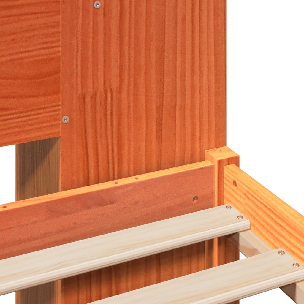 Bookcase Bed without Mattress Wax Brown 120x200 cm Solid Wood Pine