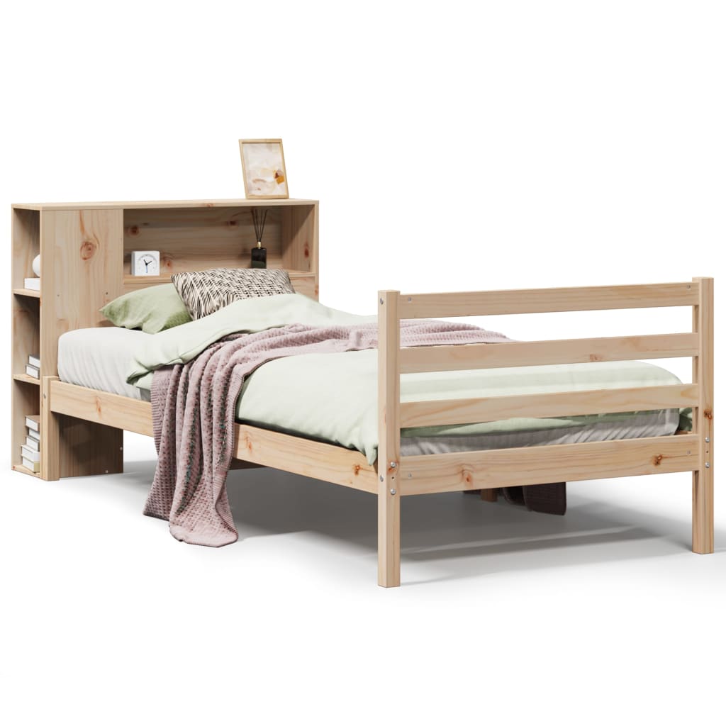 Bookcase Bed without Mattress 75x190 cm Small Single Solid Wood Pine