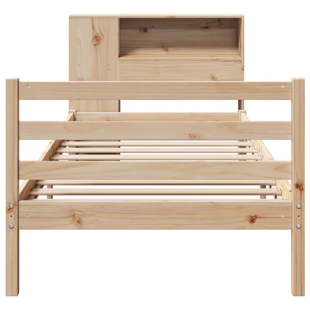 Bookcase Bed without Mattress 75x190 cm Small Single Solid Wood Pine