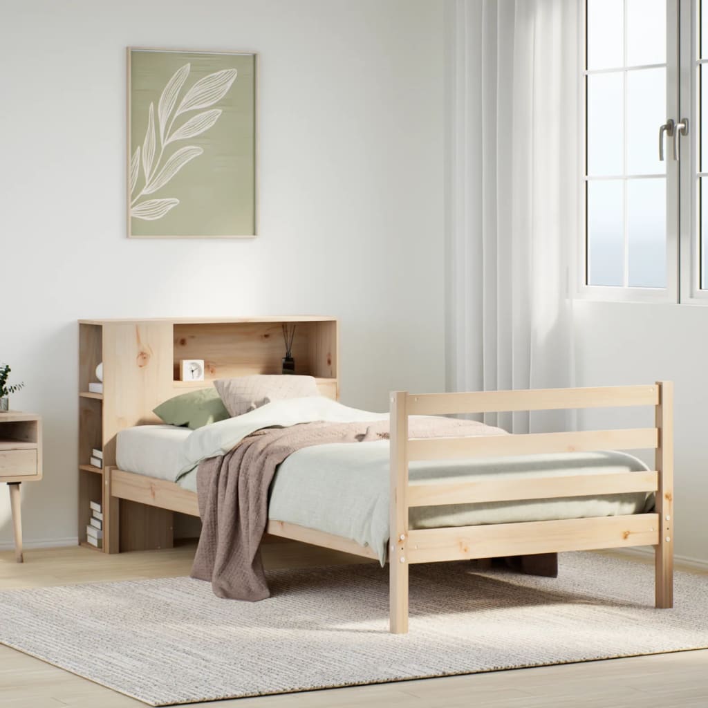 Bookcase Bed without Mattress 75x190 cm Small Single Solid Wood Pine