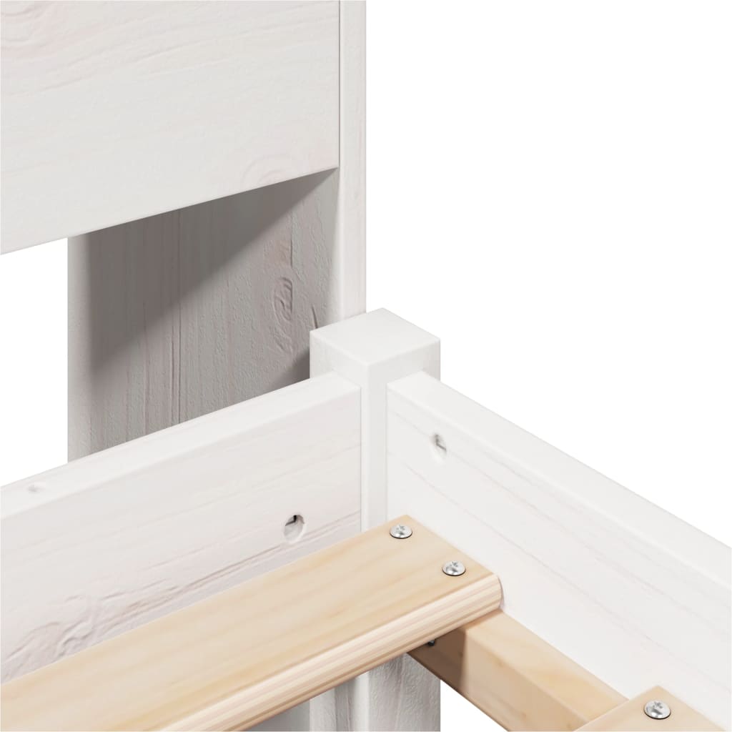 Bookcase Bed without Mattress White 90x200 cm Solid Wood Pine