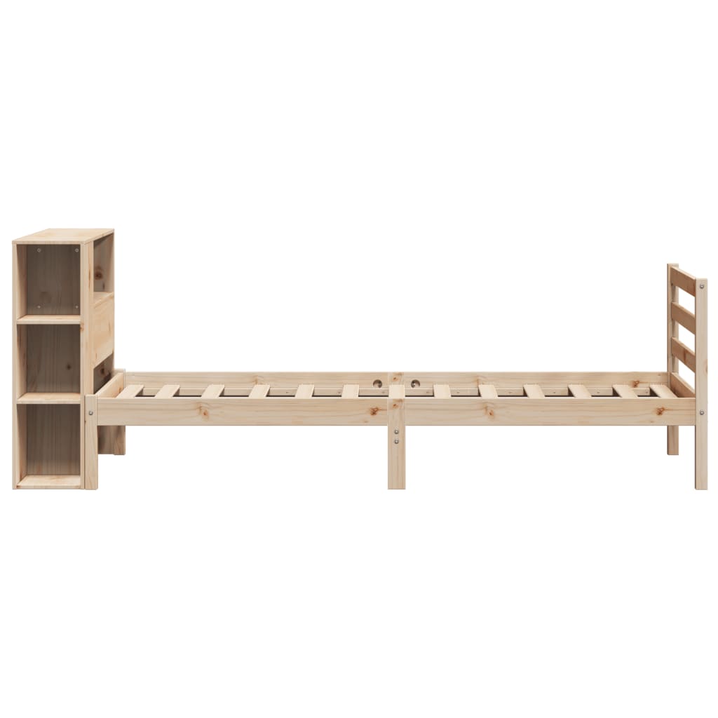 Bookcase Bed without Mattress 100x200 cm Solid Wood Pine
