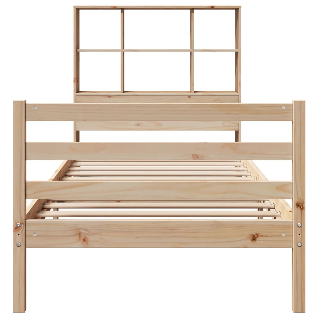 Bookcase Bed without Mattress 90x200 cm Solid Wood Pine