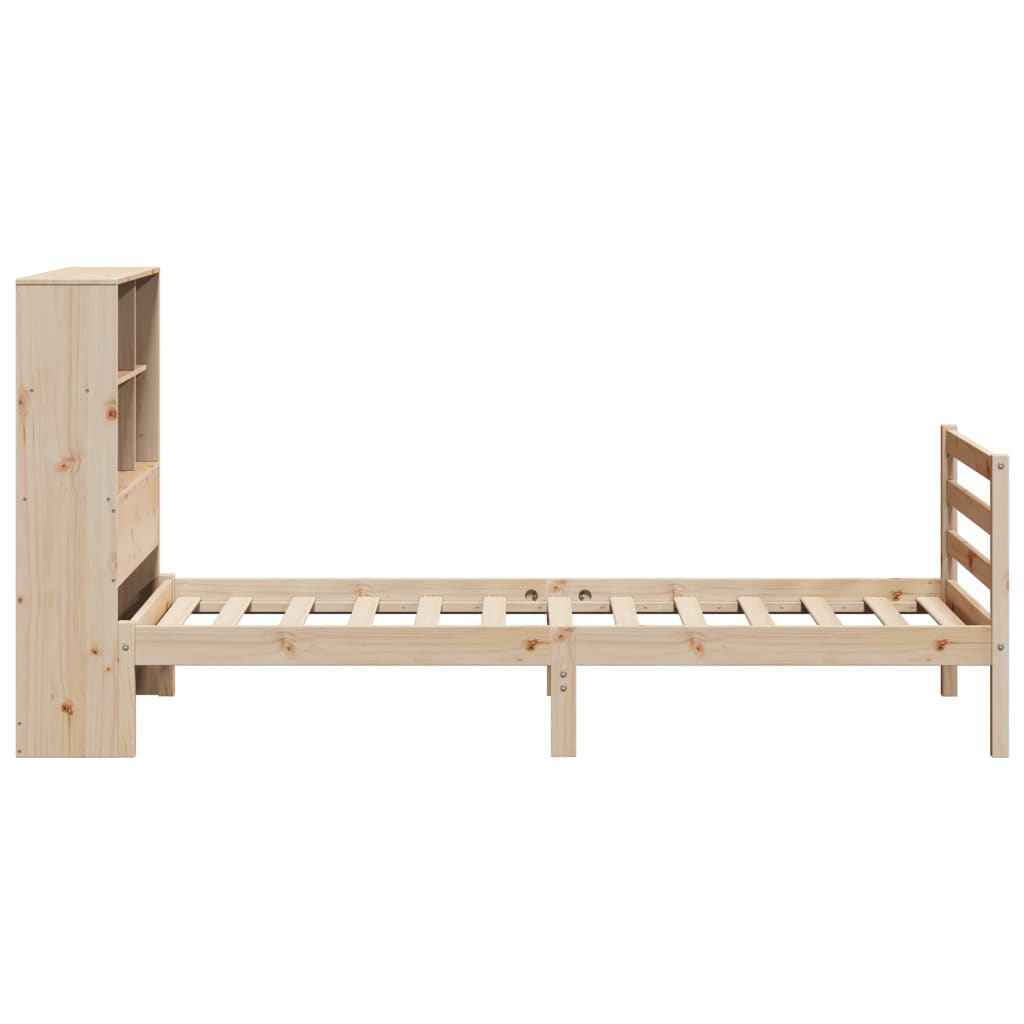 Bookcase Bed without Mattress 90x200 cm Solid Wood Pine