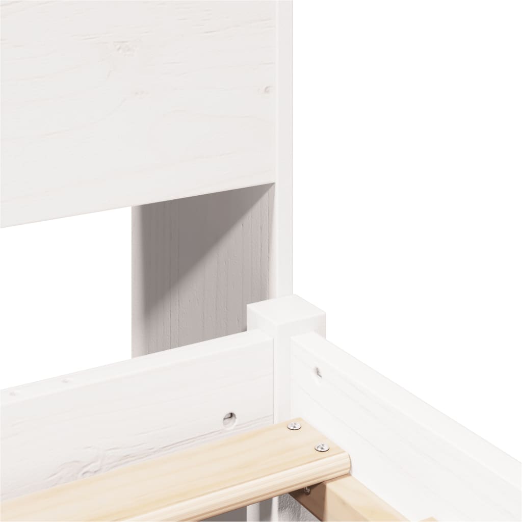 Bookcase Bed without Mattress White 160x200 cm Solid Wood Pine