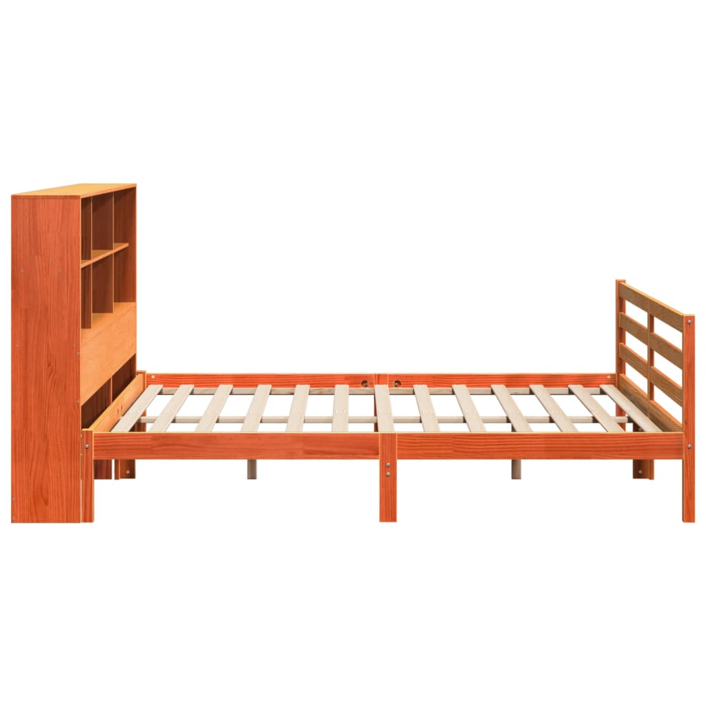 Bookcase Bed without Mattress Wax Brown 180x200 cm Super King Solid Wood