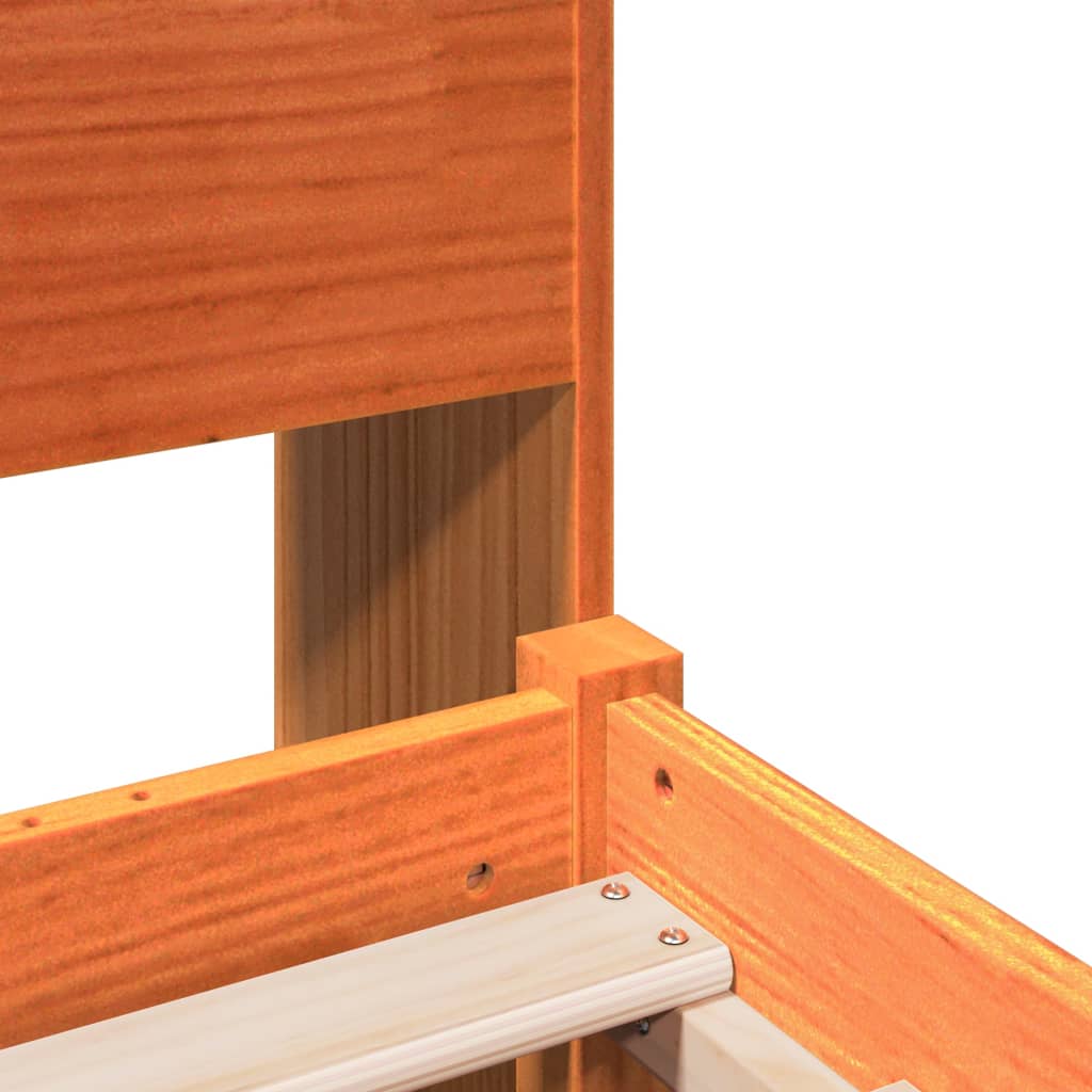 Bookcase Bed without Mattress Wax Brown 180x200 cm Super King Solid Wood