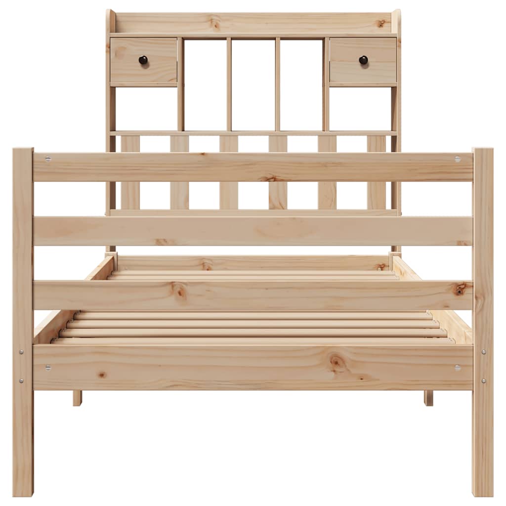 Bookcase Bed without Mattress 90x200 cm Solid Wood Pine