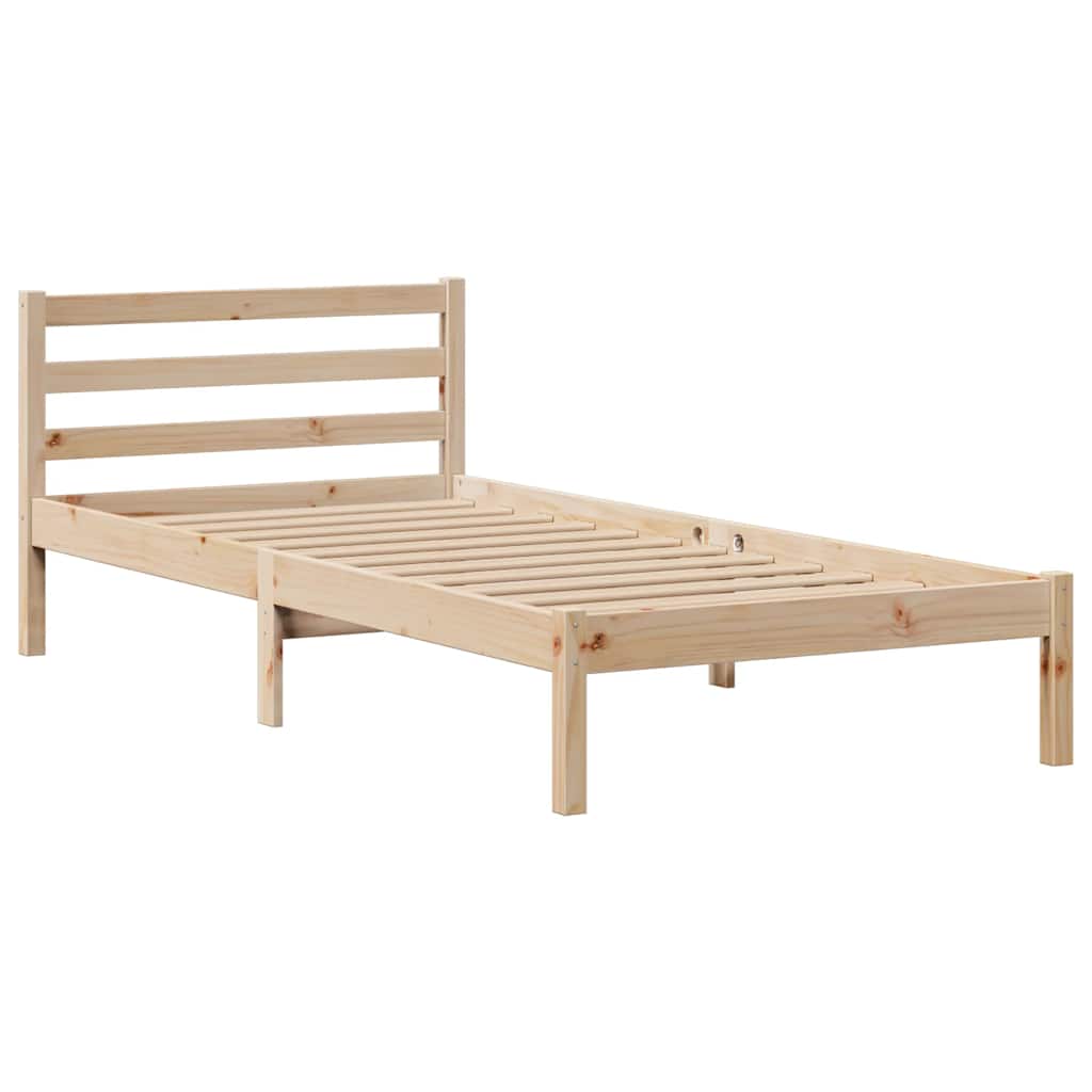 Bookcase Bed without Mattress 90x200 cm Solid Wood Pine