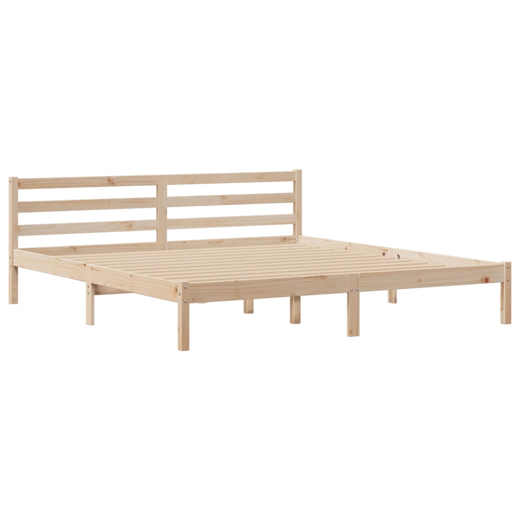Bookcase Bed without Mattress 180x200 cm Super King Solid Wood Pine