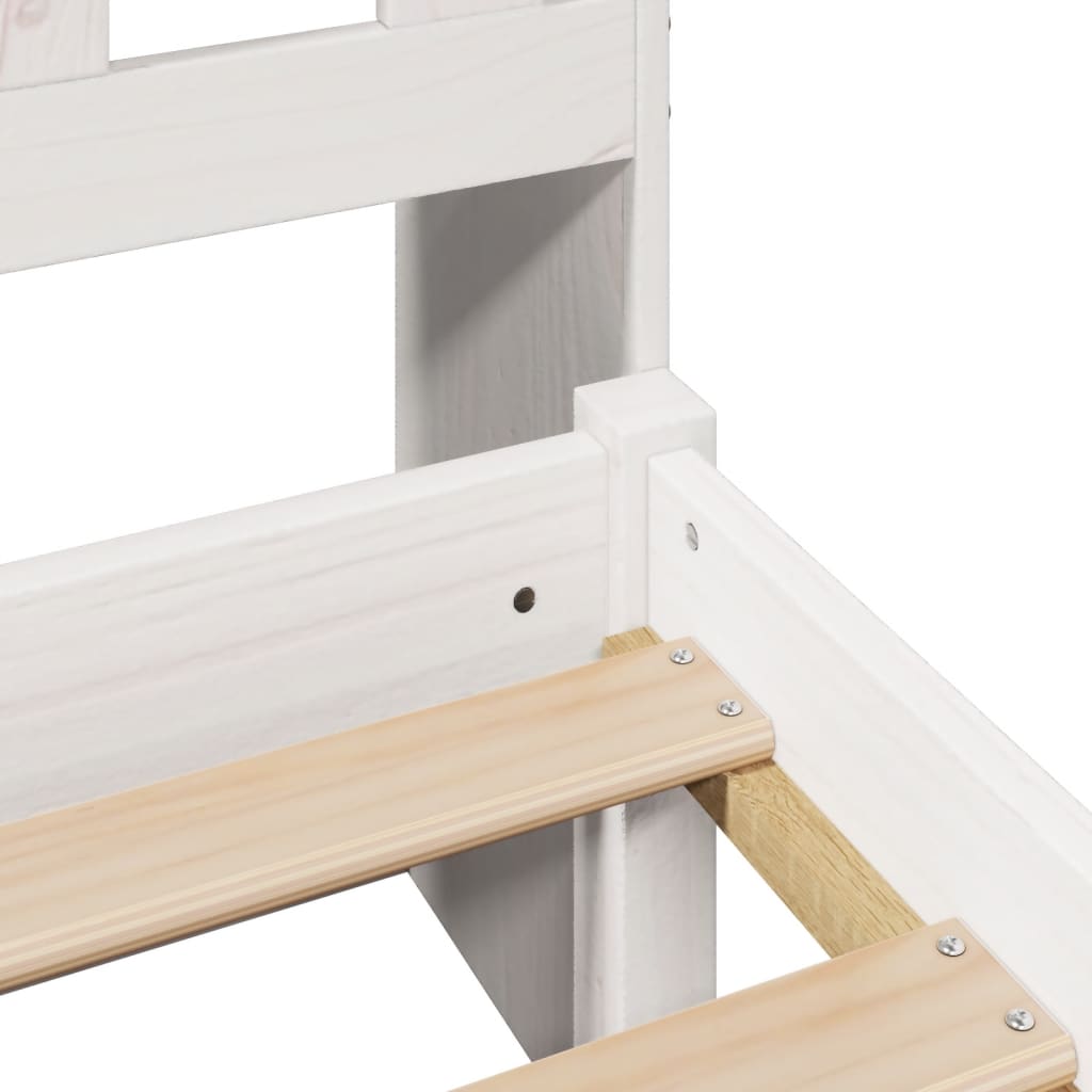 Bookcase Bed without Mattress White 180x200 cm Super King Solid Wood Pine