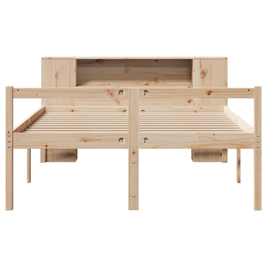 Bookcase Bed without Mattress 140x190 cm Solid Wood Pine