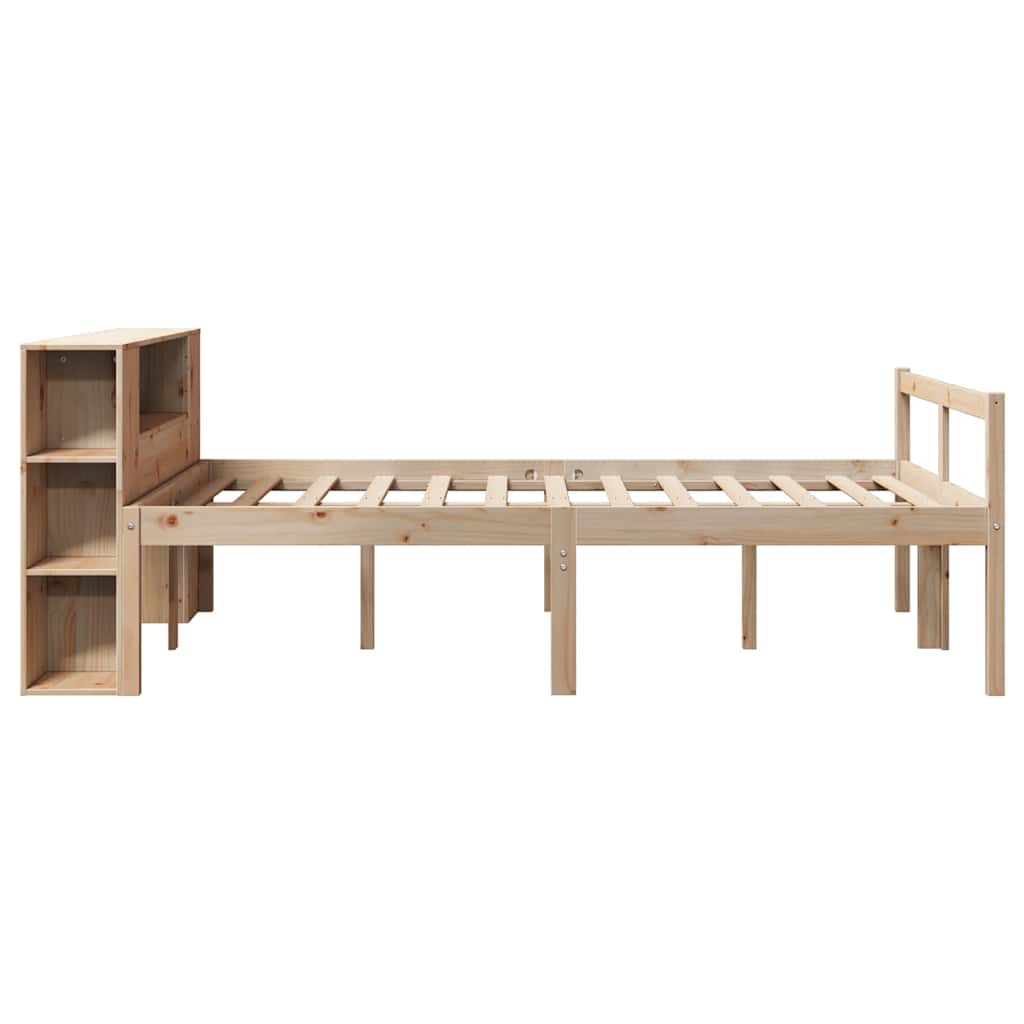 Bookcase Bed without Mattress 140x190 cm Solid Wood Pine