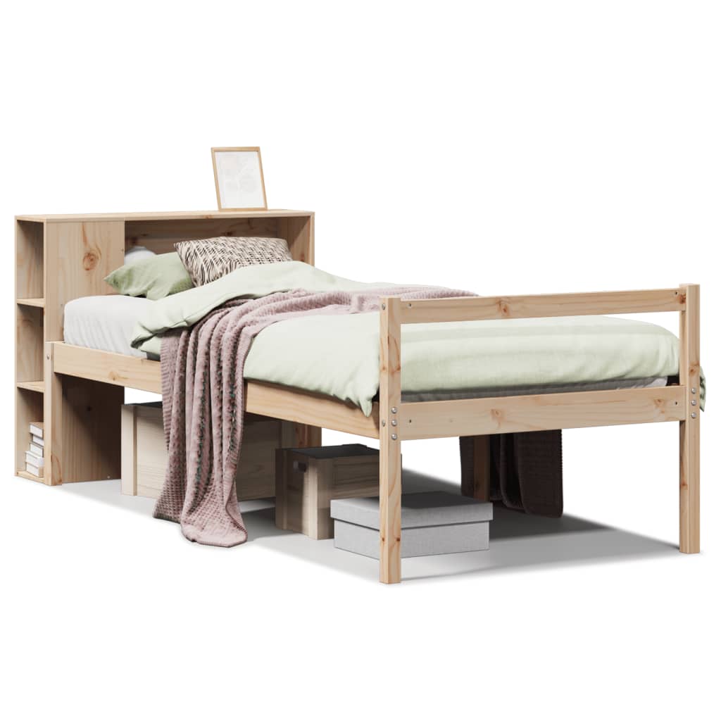 Bookcase Bed without Mattress 100x200 cm Solid Wood Pine