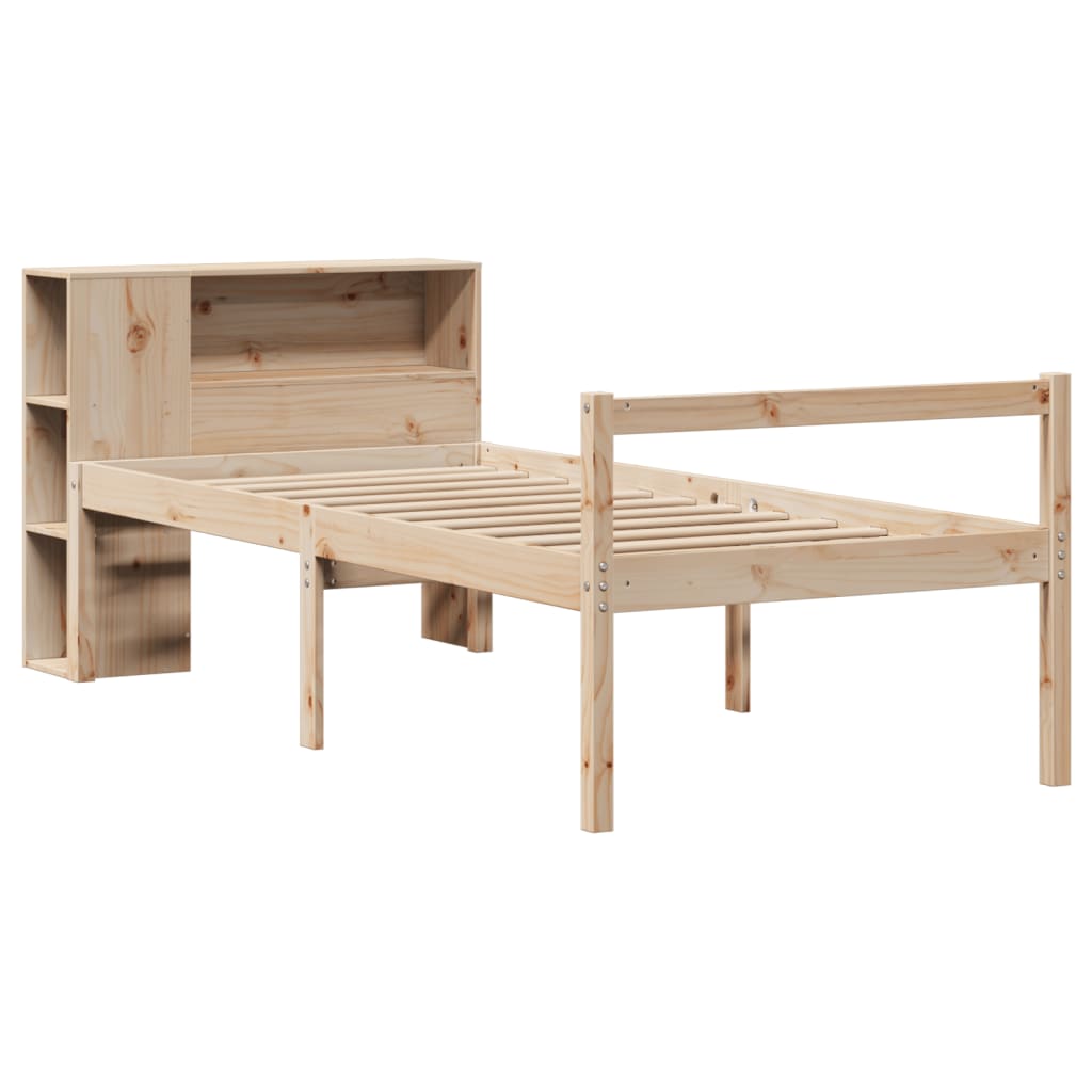 Bookcase Bed without Mattress 100x200 cm Solid Wood Pine