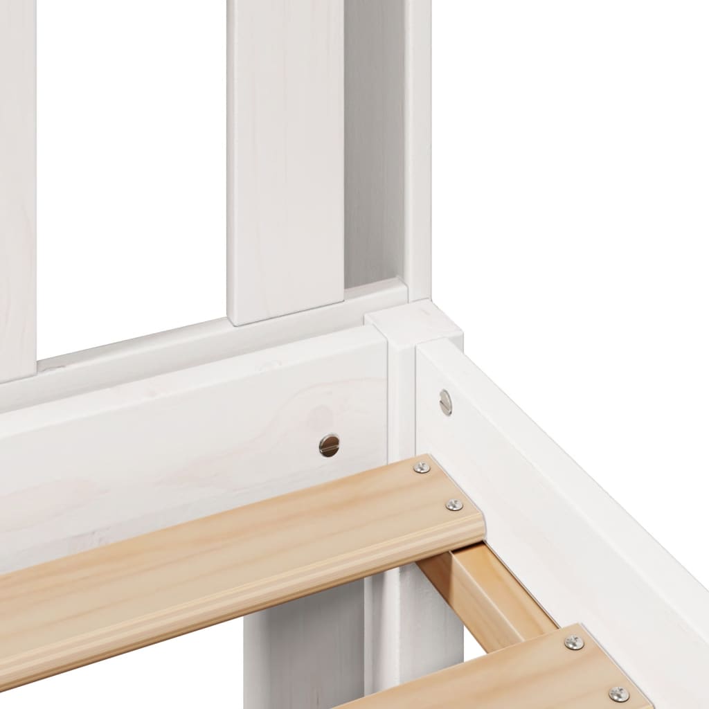 Bookcase Bed without Mattress White 135x190 cm Doouble Solid Wood Pine