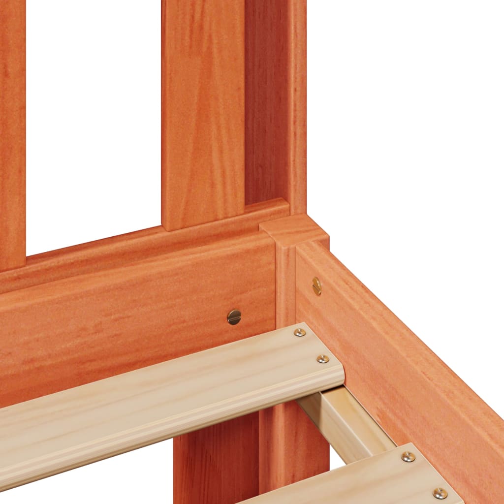 Bookcase Bed without Mattress Wax Brown 150x200 cm King Size Solid Wood Pine