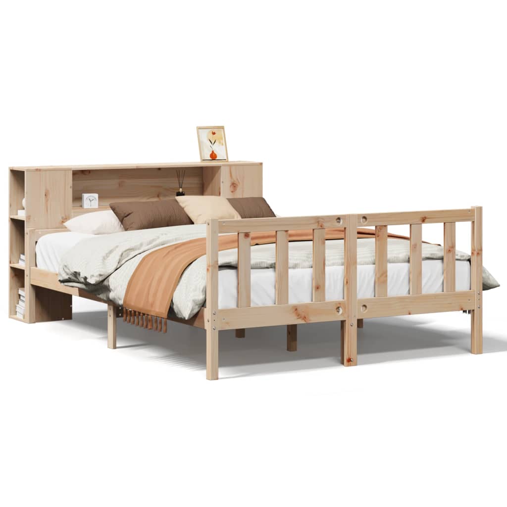 Bookcase Bed without Mattress 160x200 cm Solid Wood Pine
