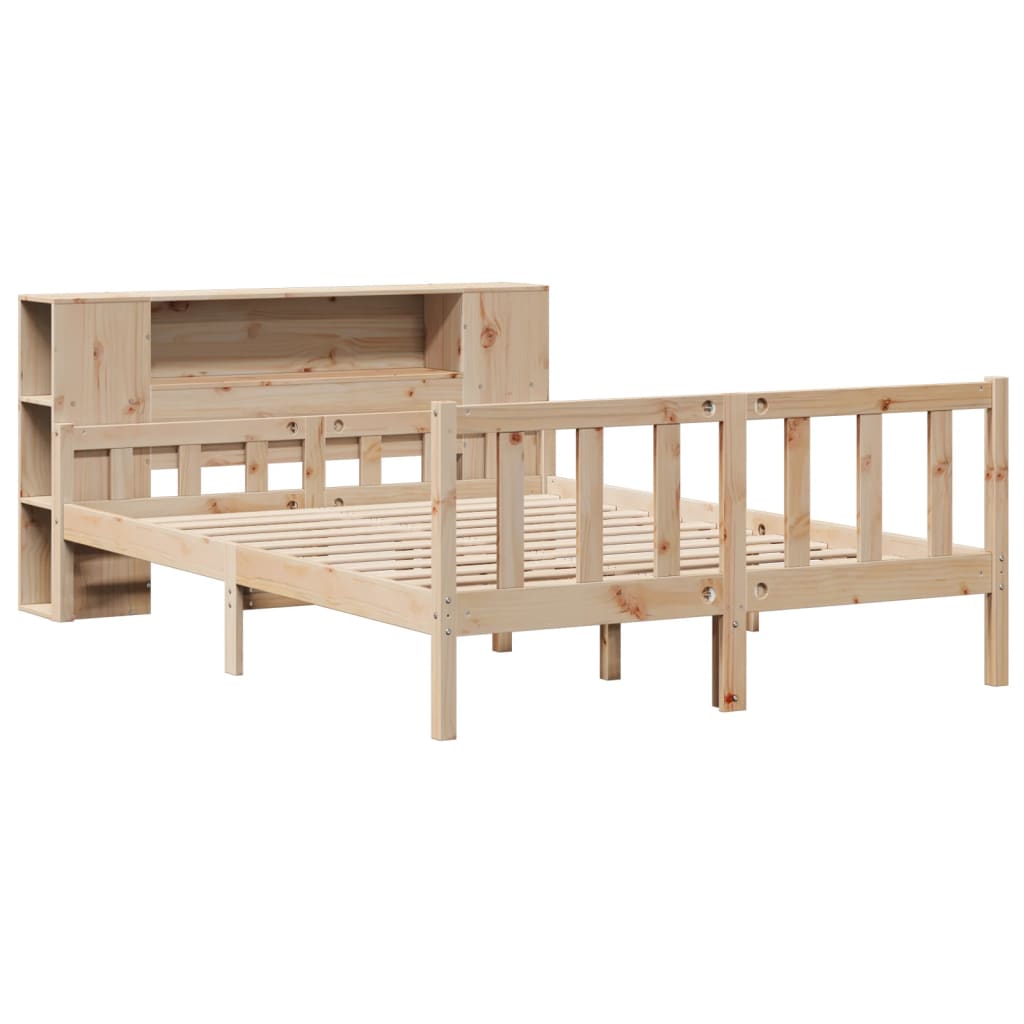 Bookcase Bed without Mattress 160x200 cm Solid Wood Pine