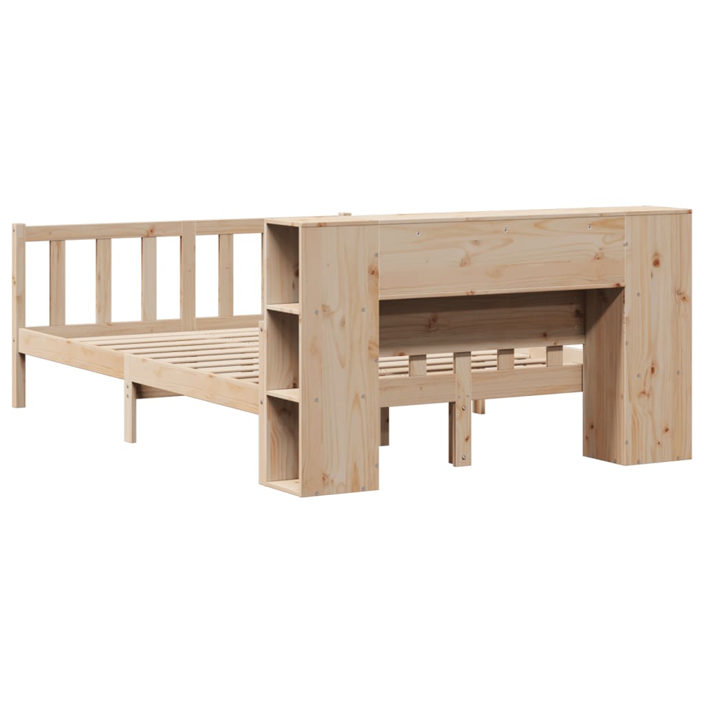 Bookcase Bed without Mattress 160x200 cm Solid Wood Pine
