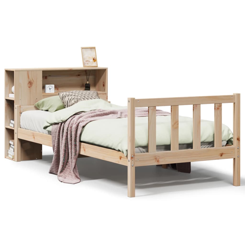 Bookcase Bed without Mattress 100x200 cm Solid Wood Pine