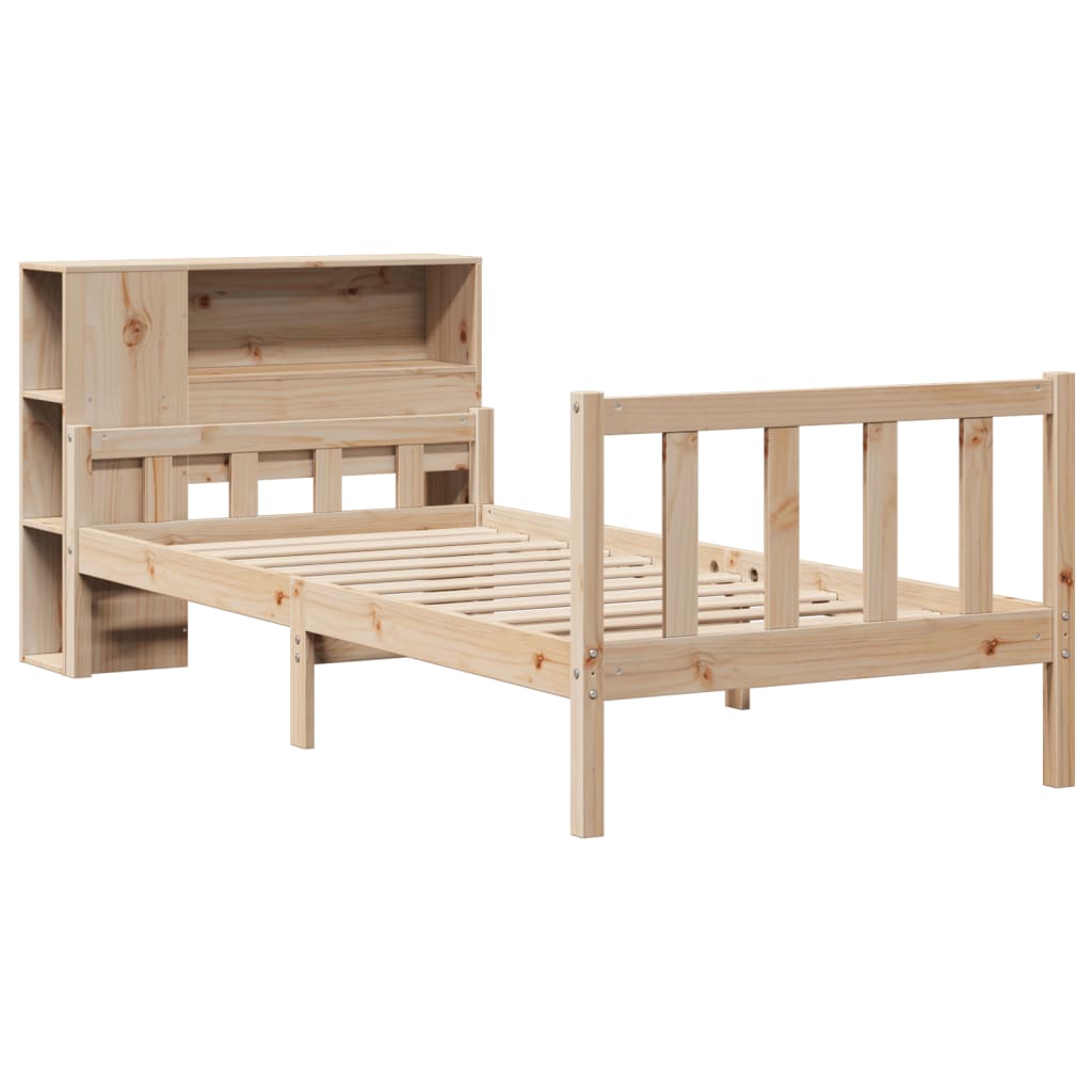 Bookcase Bed without Mattress 100x200 cm Solid Wood Pine