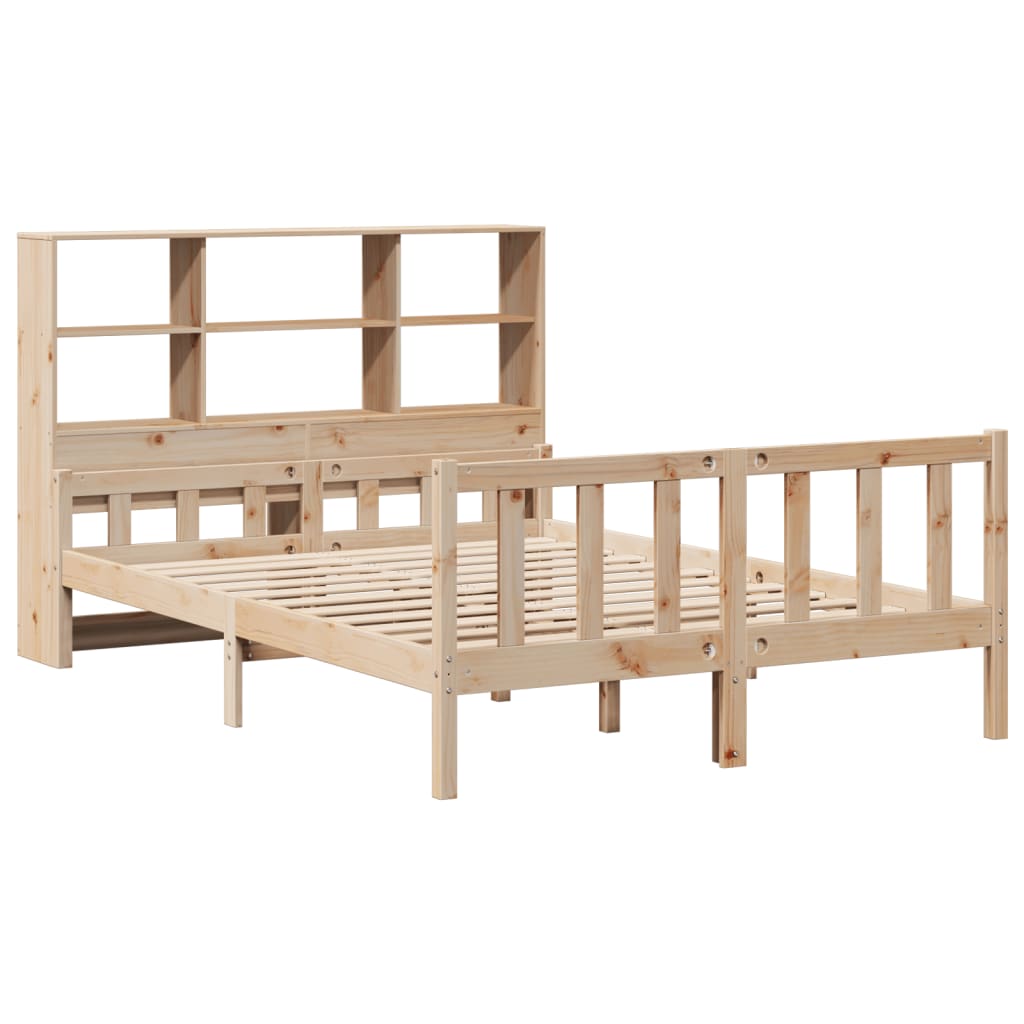 Bookcase Bed without Mattress 160x200 cm Solid Wood Pine