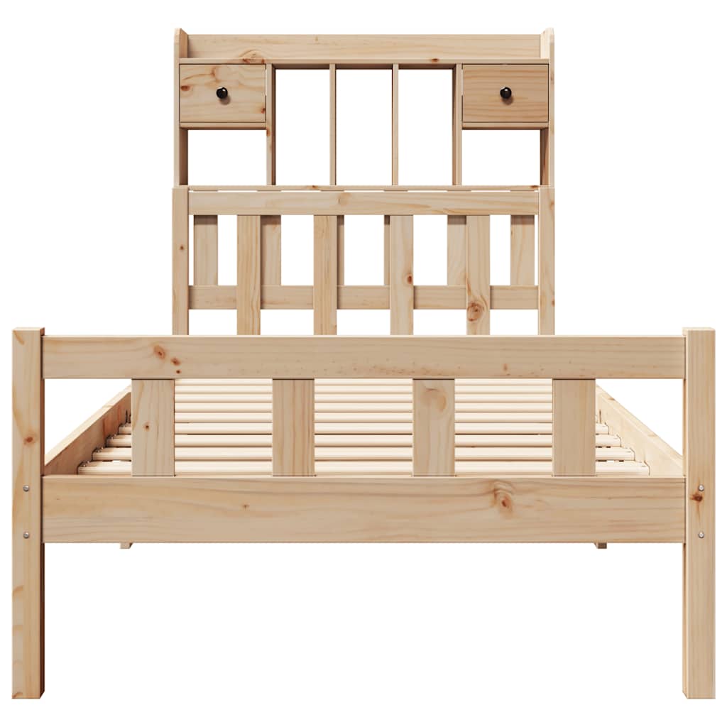 Bookcase Bed without Mattress 90x190 cm Single Solid Wood Pine