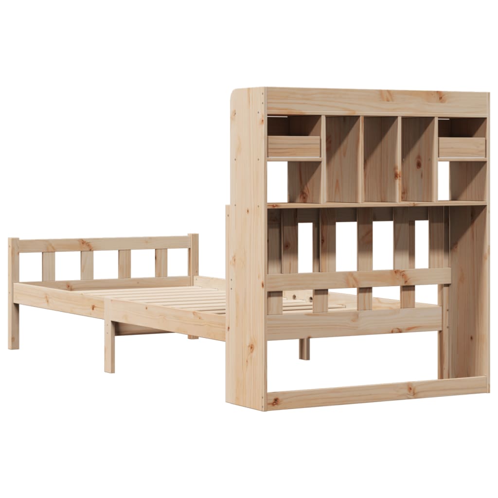 Bookcase Bed without Mattress 100x200 cm Solid Wood Pine
