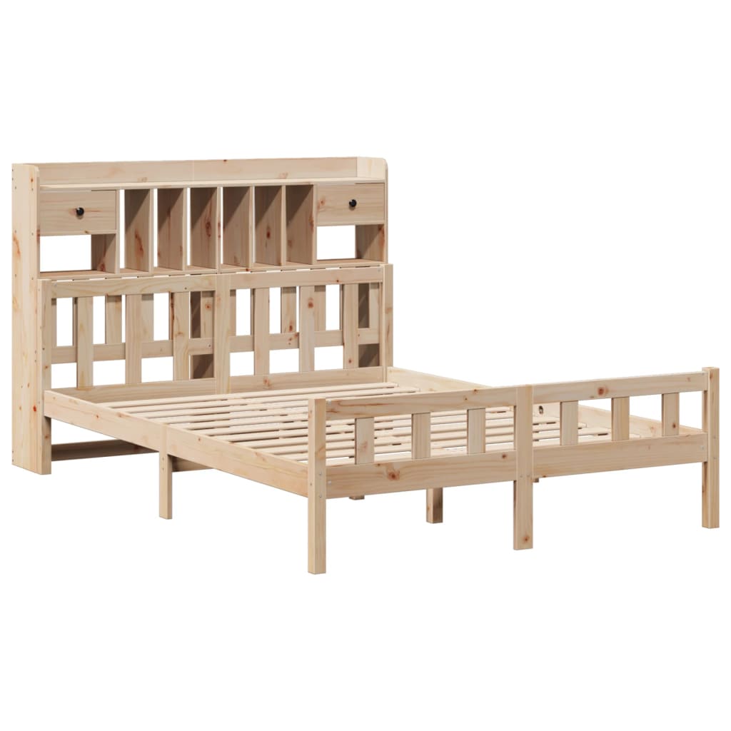 Bookcase Bed without Mattress 160x200 cm Solid Wood Pine