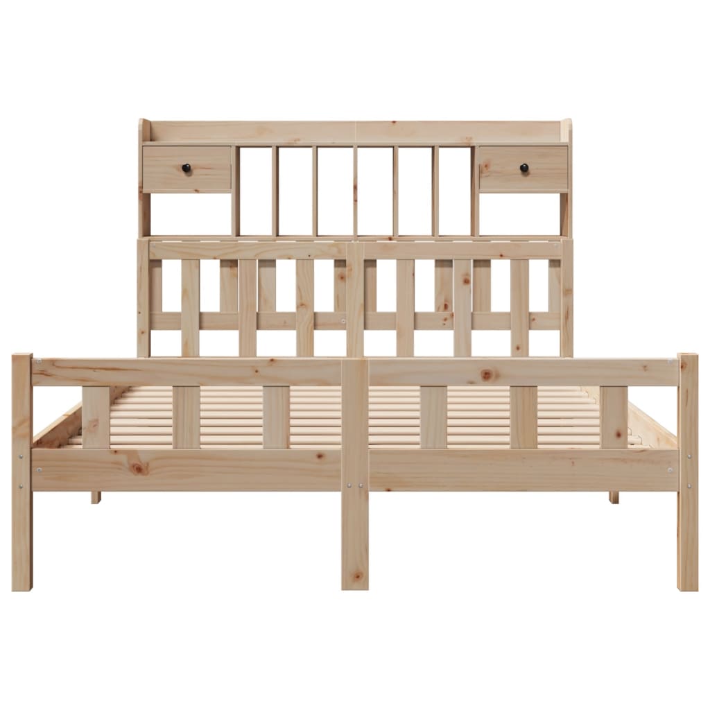 Bookcase Bed without Mattress 160x200 cm Solid Wood Pine