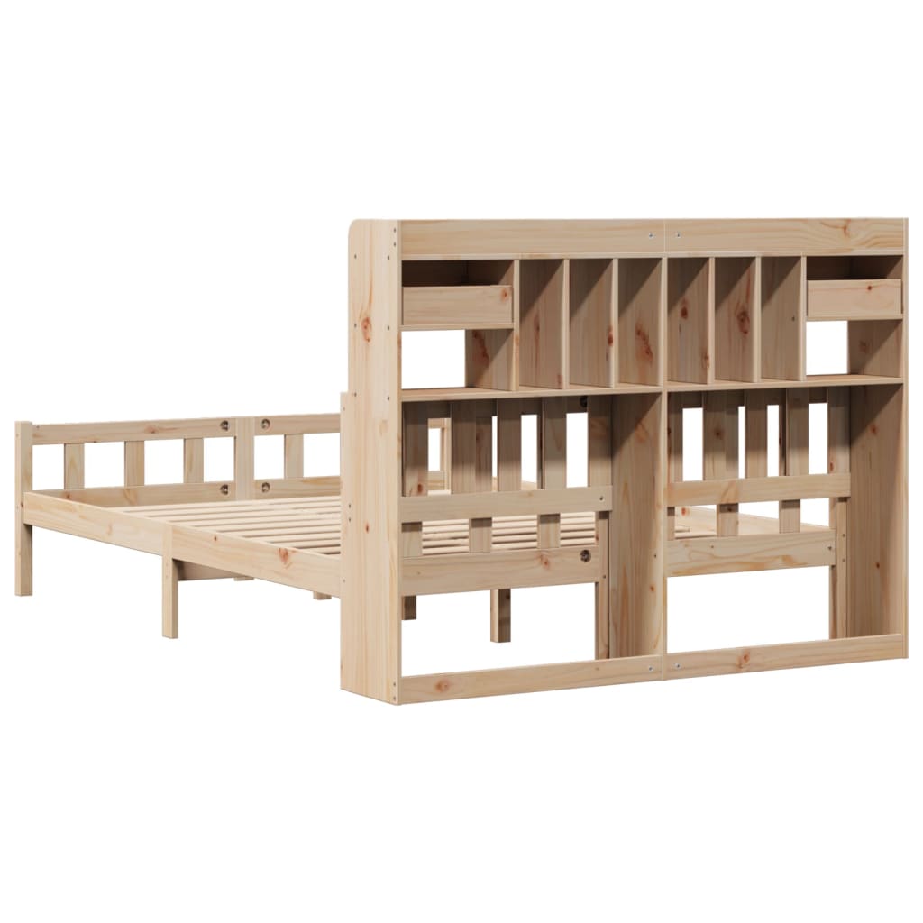 Bookcase Bed without Mattress 160x200 cm Solid Wood Pine