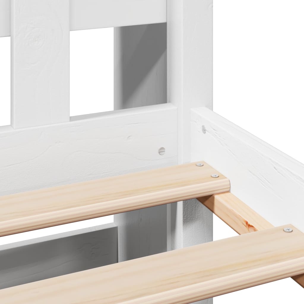 Bookcase Bed without Mattress White 160x200 cm Solid Wood Pine