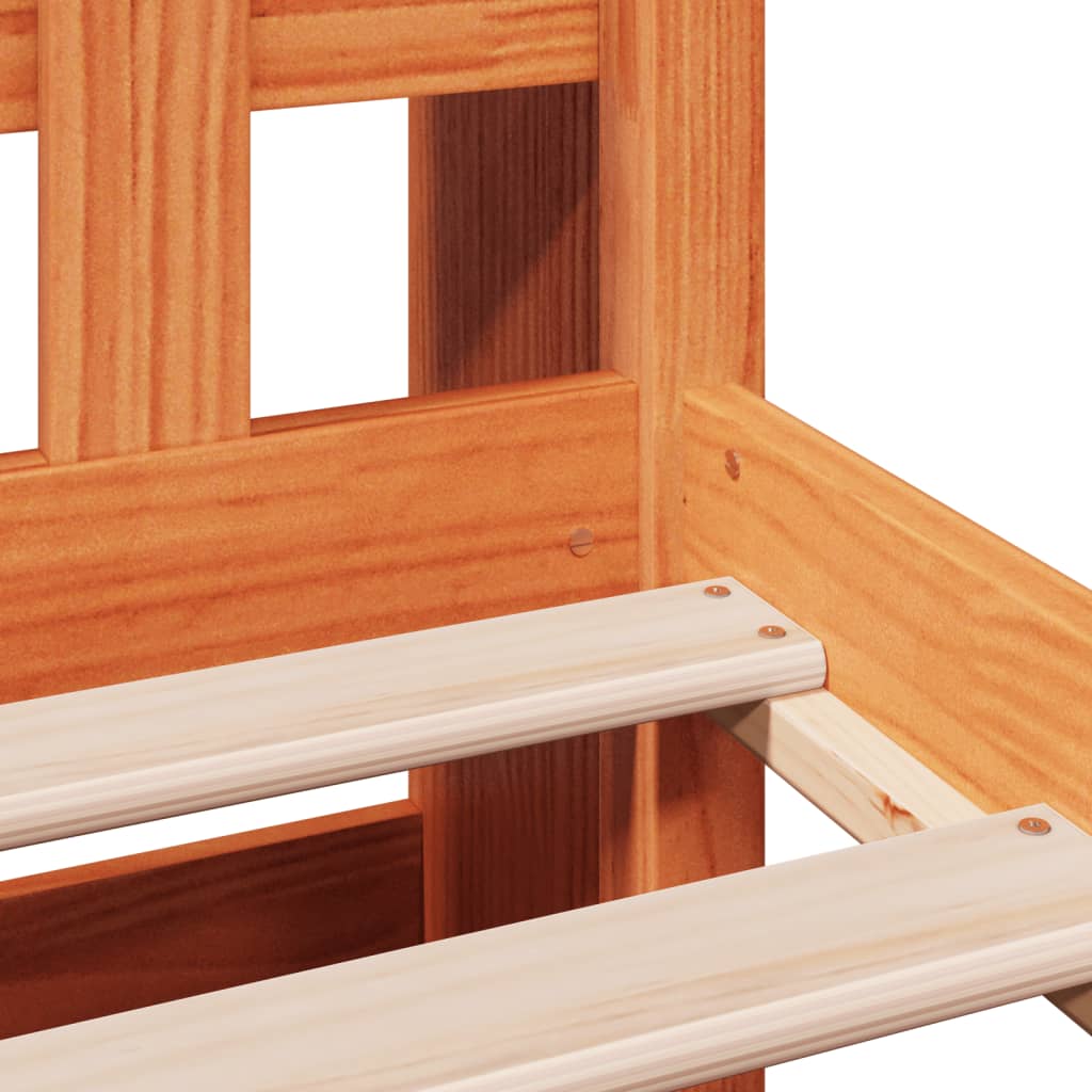 Bookcase Bed without Mattress Wax Brown 75x190 cm Small Single Solid Wood Pine