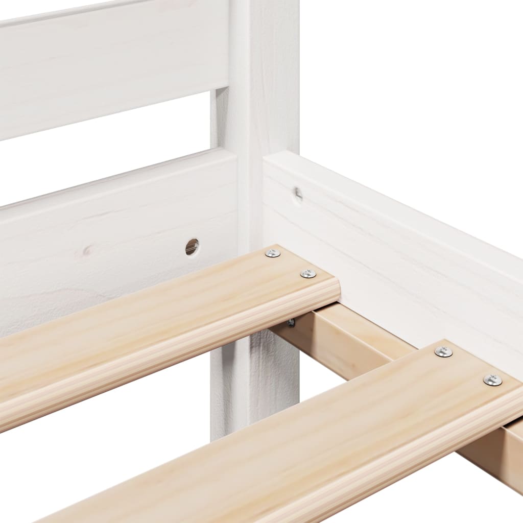 Bookcase Bed without Mattress White 140x200 cm Solid Wood Pine