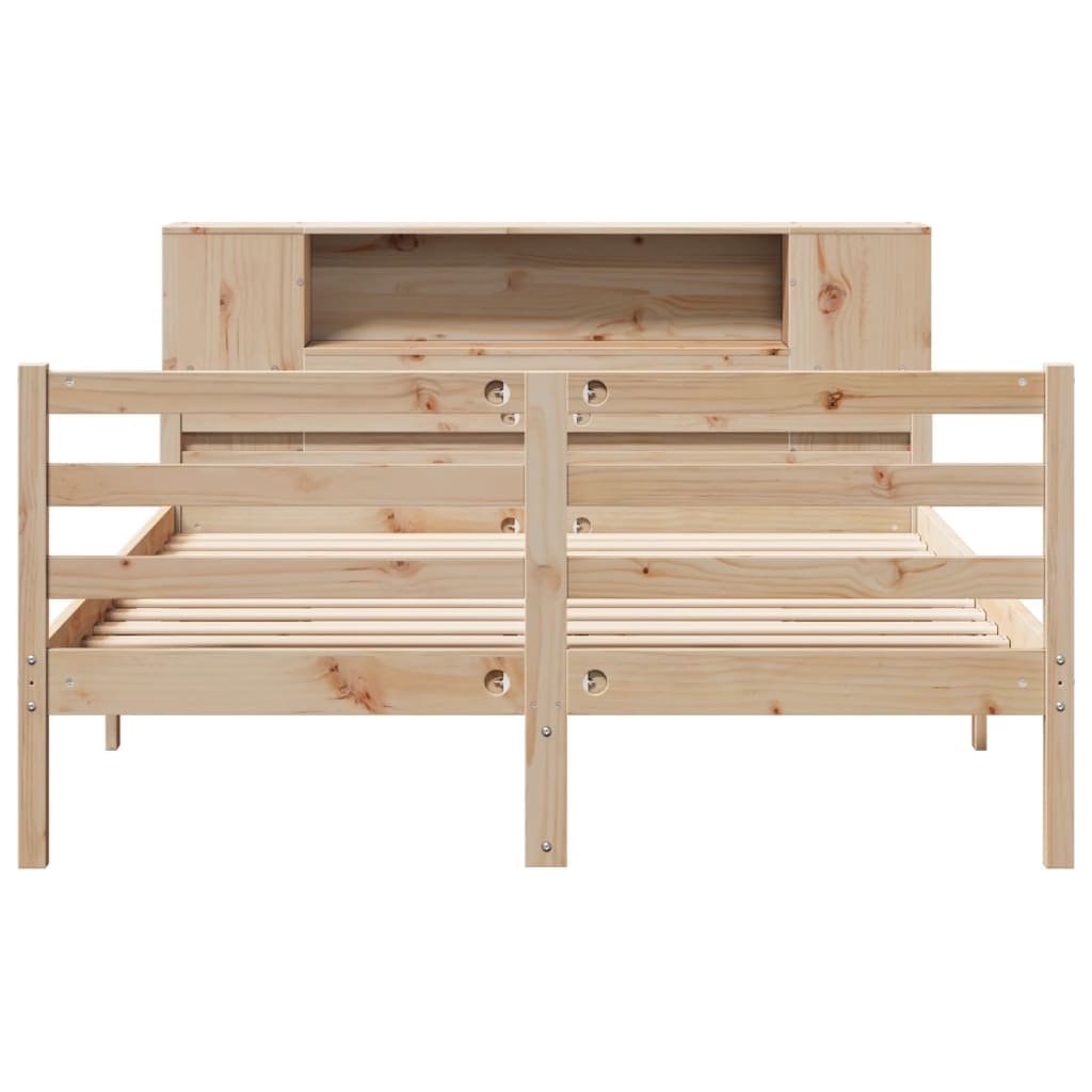 Bookcase Bed without Mattress 150x200 cm King Solid Wood Pine