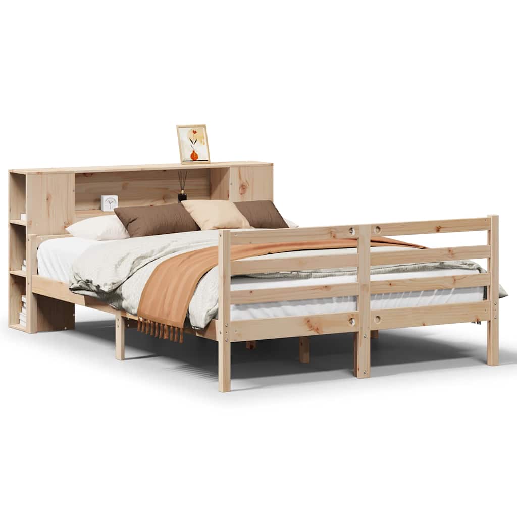 Bookcase Bed without Mattress 160x200 cm Solid Wood Pine