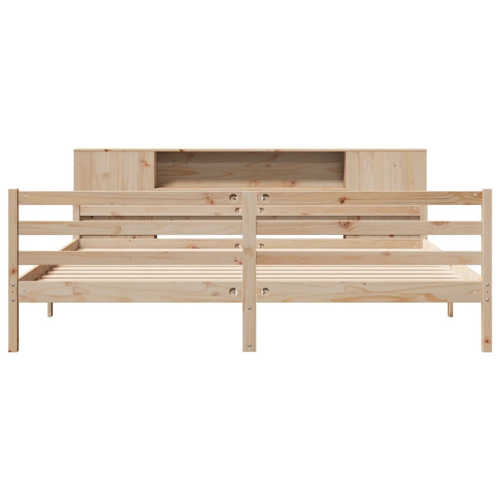 Bookcase Bed without Mattress 200x200 cm Solid Wood Pine