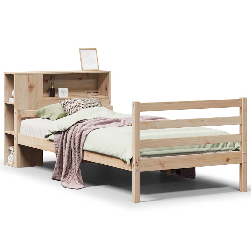 Bookcase Bed without Mattress 100x200 cm Solid Wood Pine