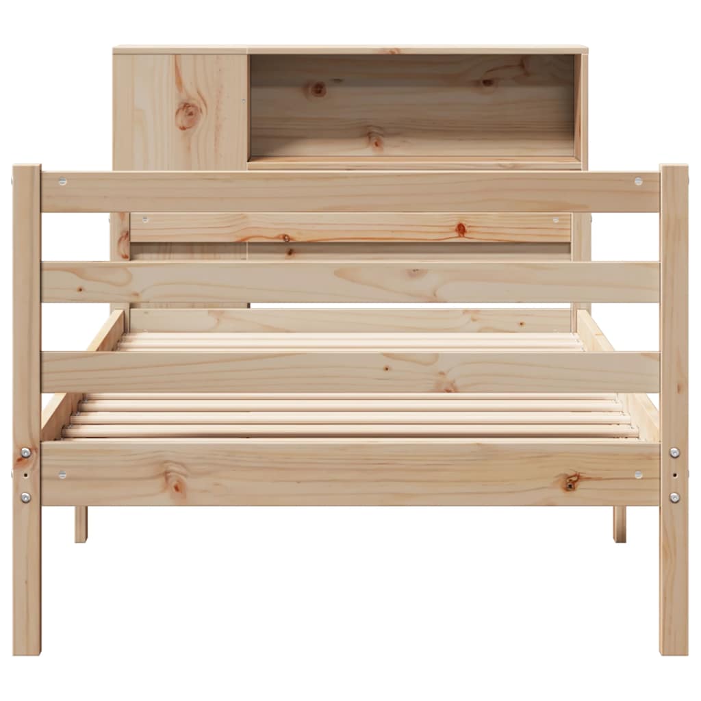 Bookcase Bed without Mattress 100x200 cm Solid Wood Pine