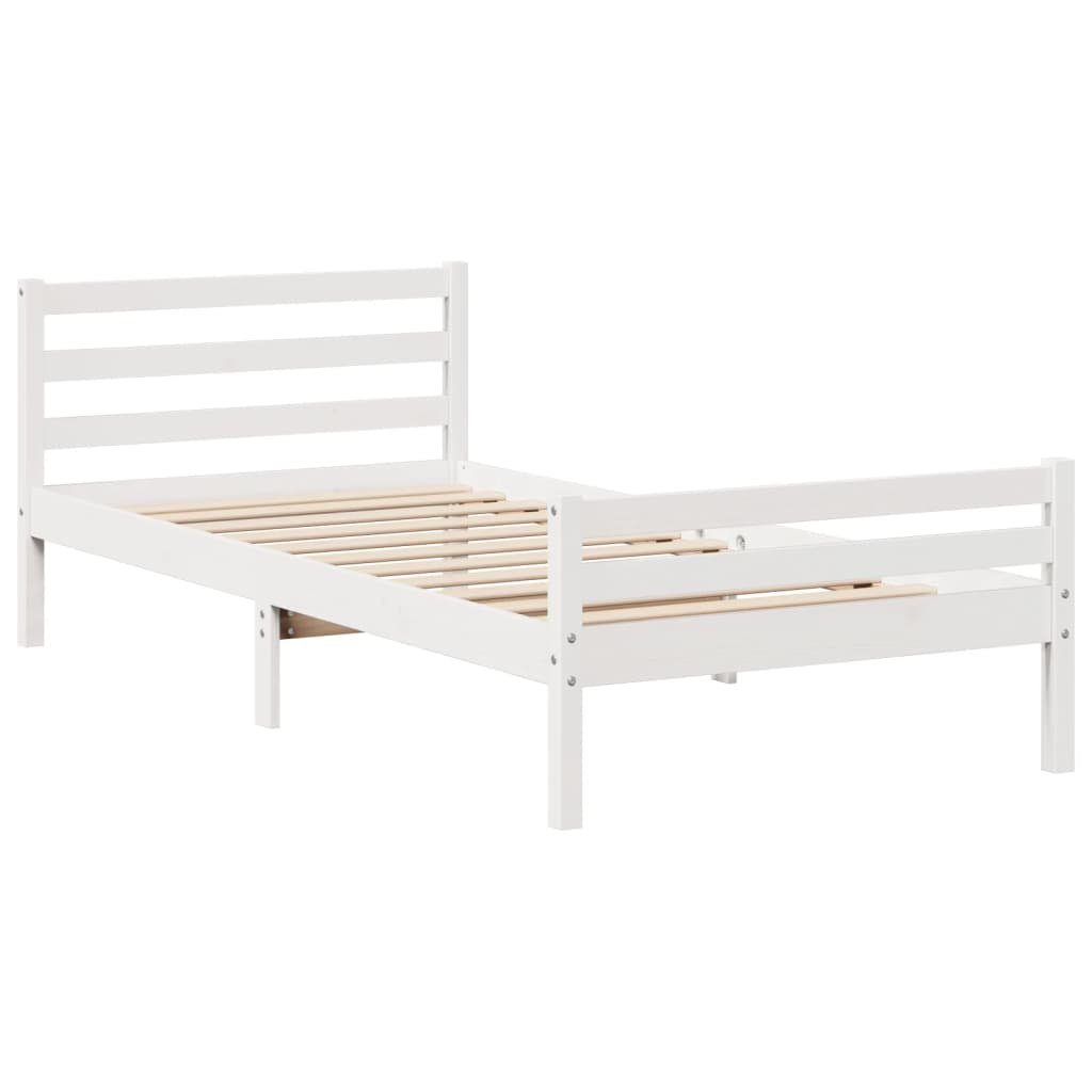 Bookcase Bed without Mattress White 100x200 cm Solid Wood Pine