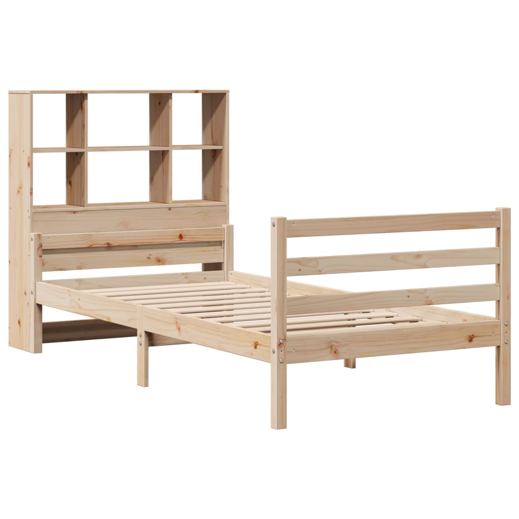 Bookcase Bed without Mattress 90x200 cm Solid Wood Pine
