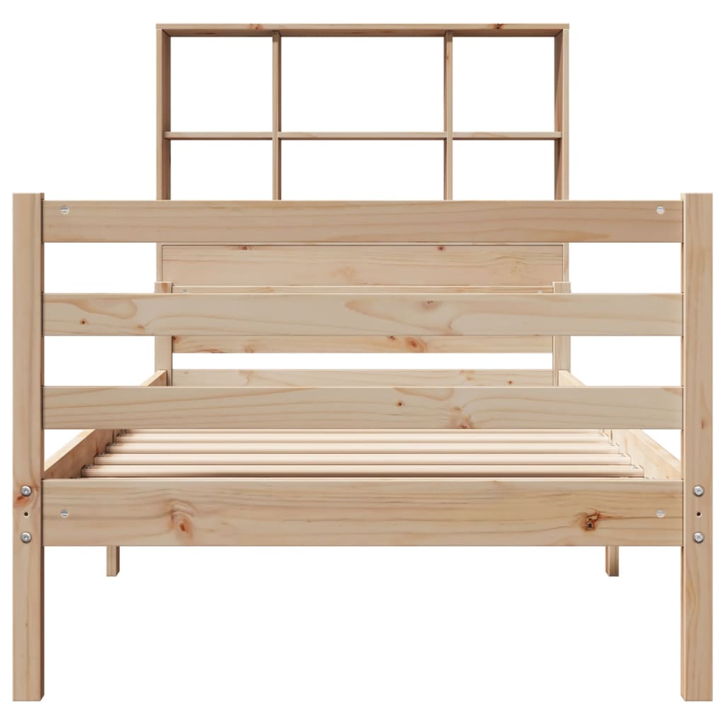 Bookcase Bed without Mattress 90x200 cm Solid Wood Pine