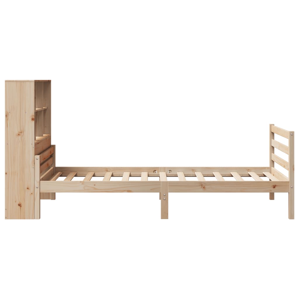 Bookcase Bed without Mattress 90x200 cm Solid Wood Pine