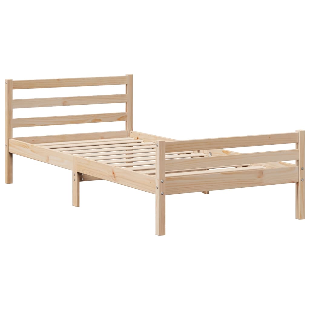 Bookcase Bed without Mattress 90x200 cm Solid Wood Pine