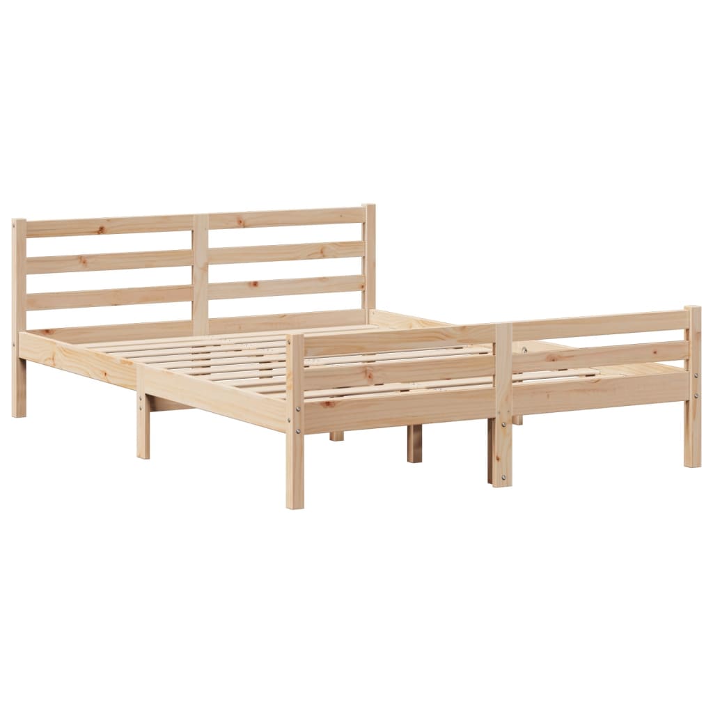Bookcase Bed without Mattress 140x200 cm Solid Wood Pine